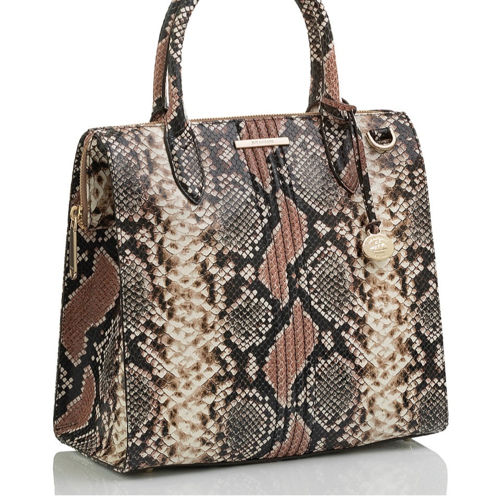 Brahmin Caroline Tea Rose Elvira Satchel._6